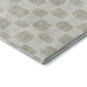 HomeRoots 9' X 12' Ivory and Beige Geometric Area Rug - Washable, UV-Protected, Perfect for Busy Homes! 669281
