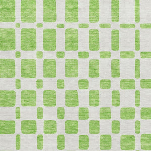 HomeRoots 10' Lime Green & Ivory Geometric Area Rug - Washable, UV Protected, Durable for Active Homes 669288