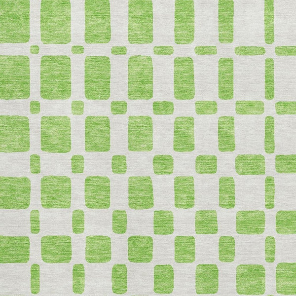 HomeRoots 10' Lime Green & Ivory Geometric Area Rug - Washable, UV Protected, Durable for Active Homes 669288
