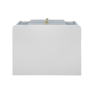 English Elm Christopher Knight Home® - Modern Fluted Nightstand with Two Drawers and Gold Legs, Sleek Textured Bedside Table for Stylish Storage and Easy Cleaning Blue 23 L x 18 W x 18 H N761P285710C