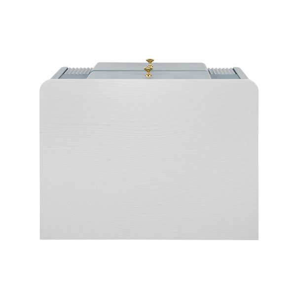 English Elm Christopher Knight Home® - Modern Fluted Nightstand with Two Drawers and Gold Legs, Sleek Textured Bedside Table for Stylish Storage and Easy Cleaning Blue 23 L x 18 W x 18 H N761P285710C