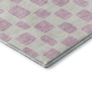 HomeRoots 9' X 12' Pink And Ivory Geometric Area Rug - Washable, UV Protected, Stylish & Durable for Homes 669305