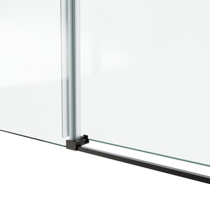 English Elm 48*76"fixed Sliding Frameless Shower Door Clear Tempered Glass Stainless Steel Hardware T3177P320594