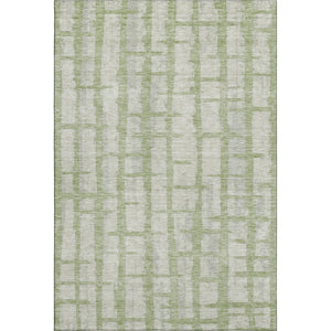 HomeRoots 10' Artichoke Green & Beige Striped Washable Area Rug – Durable, Stain-Resistant, UV Protected Style 669342