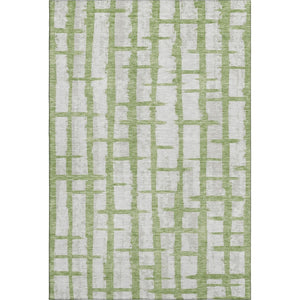 HomeRoots 10' Green and Beige Striped Washable Area Rug with UV Protection – Durable, Pet-Friendly, Stylish Design 669372