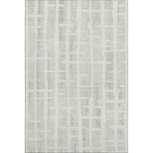 HomeRoots 5' X 8' Ivory and Beige Striped Area Rug - Washable, UV Protected, Durable for High-Traffic Spaces 669374