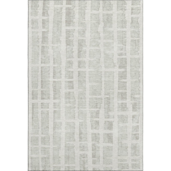 HomeRoots 10' X 14' Ivory And Beige Striped Washable Area Rug – Durable, UV-Protected, Perfect for Busy Homes! 669378