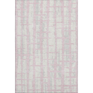 HomeRoots 10' X 14' Pink And Beige Striped Area Rug – Washable, UV-Protected, Durable for Family Spaces & Patios 669396