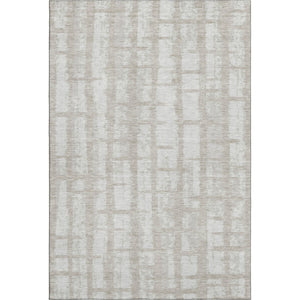 HomeRoots 5' X 8' Taupe and Beige Striped Area Rug – Durable, UV-Protected, Stain-Resistant for Active Homes 669404