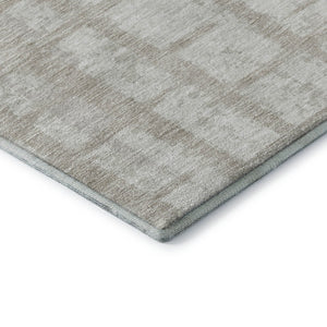 HomeRoots 5' X 8' Taupe and Beige Striped Area Rug – Durable, UV-Protected, Stain-Resistant for Active Homes 669404