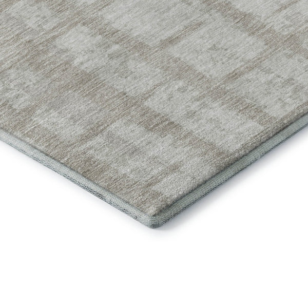 HomeRoots 5' X 8' Taupe and Beige Striped Area Rug – Durable, UV-Protected, Stain-Resistant for Active Homes 669404