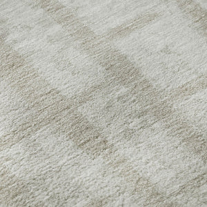 HomeRoots 5' X 8' Taupe and Beige Striped Area Rug – Durable, UV-Protected, Stain-Resistant for Active Homes 669404
