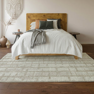 HomeRoots 5' X 8' Taupe and Beige Striped Area Rug – Durable, UV-Protected, Stain-Resistant for Active Homes 669404