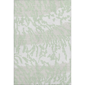HomeRoots 8' X 10' Artichoke Green and Ivory Washable Area Rug – Durable, Stain Resistant, Modern Animal Print 669418