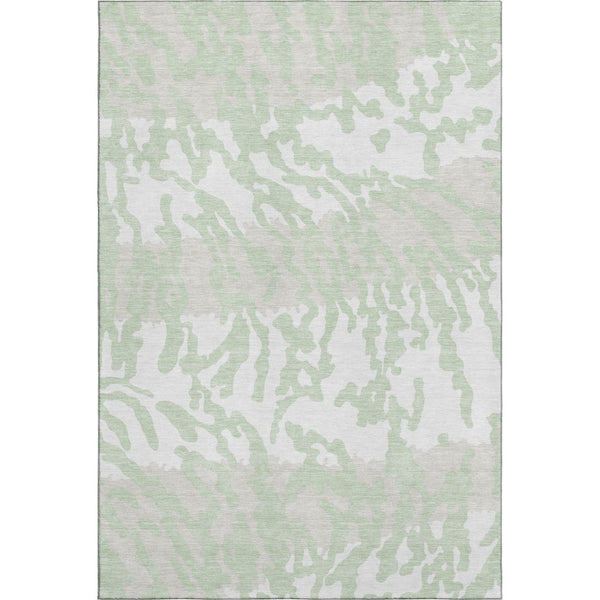 HomeRoots 8' X 10' Artichoke Green and Ivory Washable Area Rug – Durable, Stain Resistant, Modern Animal Print 669418