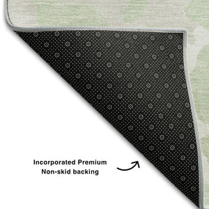 HomeRoots 8' X 10' Artichoke Green and Ivory Washable Area Rug – Durable, Stain Resistant, Modern Animal Print 669418