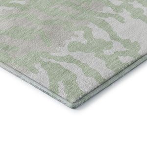 HomeRoots 8' X 10' Artichoke Green and Ivory Washable Area Rug – Durable, Stain Resistant, Modern Animal Print 669418
