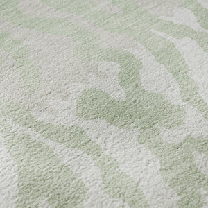 HomeRoots 8' X 10' Artichoke Green and Ivory Washable Area Rug – Durable, Stain Resistant, Modern Animal Print 669418