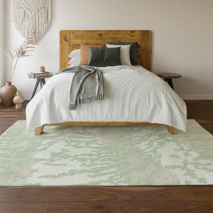 HomeRoots 8' X 10' Artichoke Green and Ivory Washable Area Rug – Durable, Stain Resistant, Modern Animal Print 669418