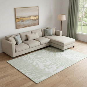 HomeRoots 10' X 14' Artichoke Green Animal Print Rug - Washable, UV Protected & Perfect for High-Traffic Areas 669420