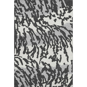 HomeRoots 10' Black and Ivory Animal Print Washable Area Rug – UV Protected, Kid & Pet Friendly, Easy Care! 669426