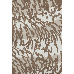 HomeRoots 8' X 10' Washable Chocolate and Beige Animal Print Area Rug - Durable, Stain Resistant, UV Protected! 669430