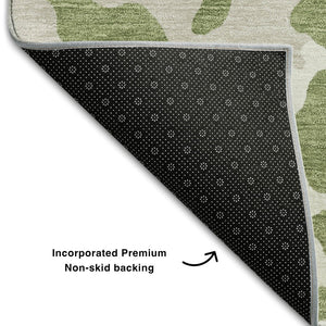 HomeRoots 8' X 10' Stylish Green & Ivory Animal Print Area Rug - Washable, UV-Protected, Durable & Low-Maintenance 669448