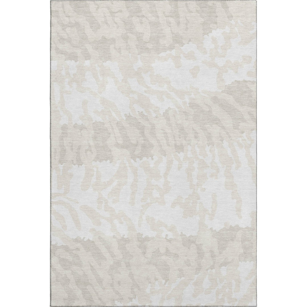 HomeRoots 8' X 10' Ivory and Beige Animal Print Area Rug - Stylish, Washable, Stain-Resistant, UV Protected! 669454