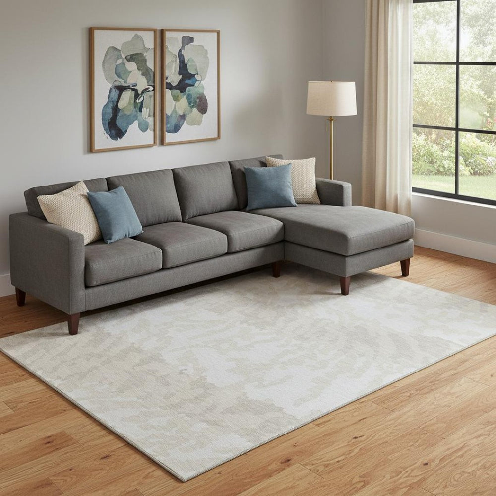 HomeRoots 10' X 14' Ivory and Beige Animal Print Area Rug - Washable, UV Protected & Perfect for Families! 669456
