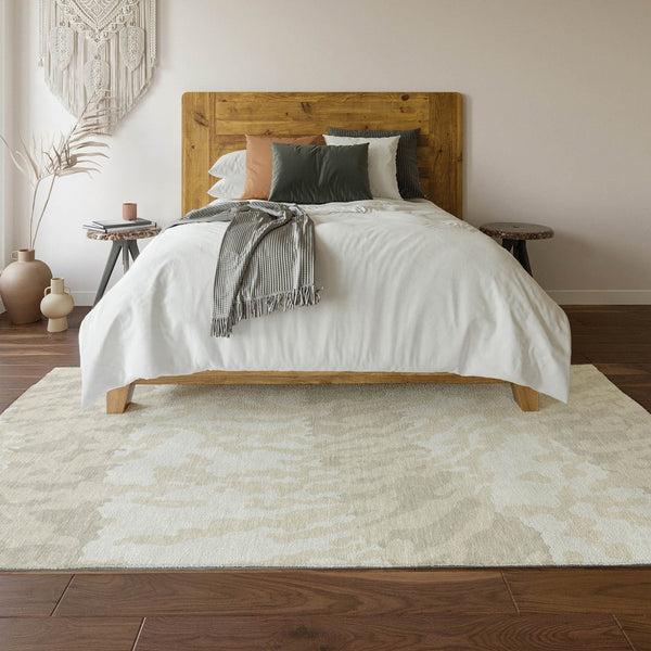 HomeRoots 10' X 14' Ivory and Beige Animal Print Area Rug - Washable, UV Protected & Perfect for Families! 669456