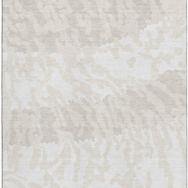 HomeRoots 10' X 14' Ivory and Beige Animal Print Area Rug - Washable, UV Protected & Perfect for Families! 669456