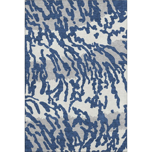 HomeRoots 8' X 10' Navy Blue & Ivory Animal Print Area Rug – Washable, Stain-Resistant, UV Protected & Stylish! 669460