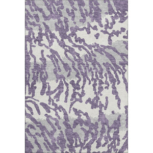 HomeRoots 5' X 8' Bold Purple & Ivory Animal Print Rug - Washable, UV Protected, Perfect for All Spaces! 669470