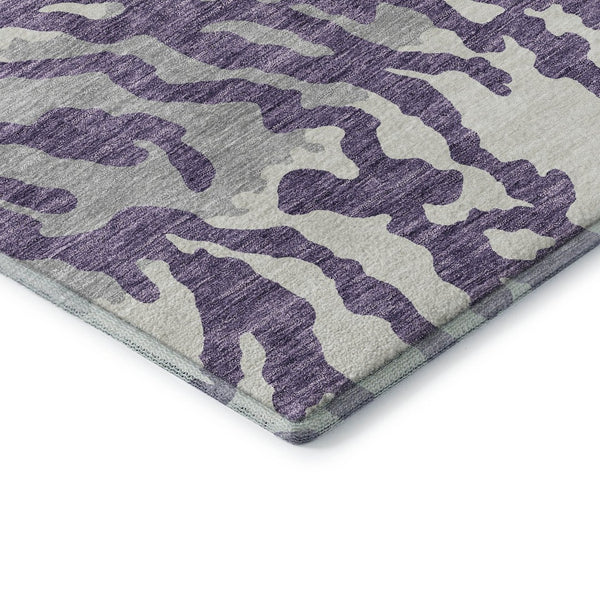 HomeRoots 5' X 8' Bold Purple & Ivory Animal Print Rug - Washable, UV Protected, Perfect for All Spaces! 669470