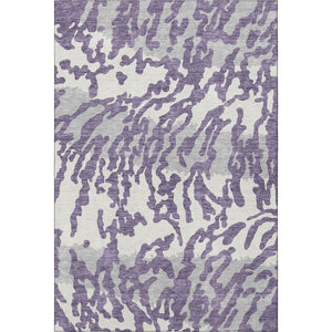 HomeRoots 8' X 10' Washable Purple & Ivory Animal Print Area Rug – Durable, UV Protected, Easy-Care Design 669472
