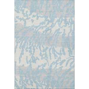 HomeRoots 9' X 12' Sky Blue & Ivory Animal Print Area Rug – Soft, Stain-Resistant, UV-Protected for Family Spaces 669479