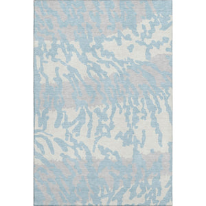HomeRoots 10' Sky Blue & Ivory Animal Print Washable Area Rug - UV Protected, Stain Resistant, Durable Design 669480