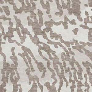 HomeRoots 9' X 12' Taupe and Ivory Animal Print Area Rug - Washable, UV Protected, Perfect for High Traffic Areas 669485