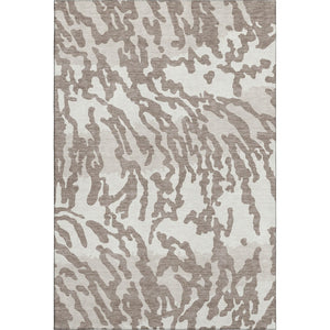 HomeRoots 10' X 14' Taupe And Ivory Animal Print Rug – Washable, UV-Protected, Stain-Resistant for Busy Homes 669486