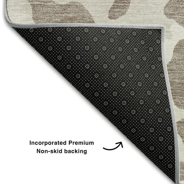 HomeRoots 10' X 14' Taupe And Ivory Animal Print Rug – Washable, UV-Protected, Stain-Resistant for Busy Homes 669486