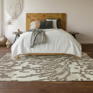 HomeRoots 10' X 14' Taupe And Ivory Animal Print Rug – Washable, UV-Protected, Stain-Resistant for Busy Homes 669486