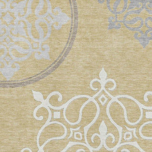 HomeRoots 10' X 14' Elegant Floral Medallion Area Rug – Washable, UV Protected & Perfect for Busy Homes 669516