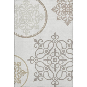 HomeRoots 8' X 10' Elegant Floral Medallion Washable Area Rug with UV Protection for Timeless Home Décor 669526