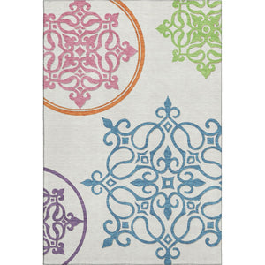 HomeRoots 8' X 10' Floral Medallion Washable Area Rug with UV Protection - Durable, Soft, and Stylish Decor! 669574