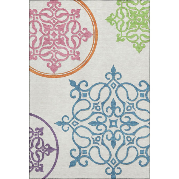HomeRoots 8' X 10' Floral Medallion Washable Area Rug with UV Protection - Durable, Soft, and Stylish Decor! 669574