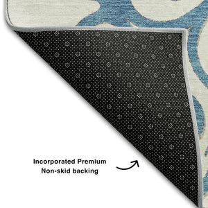 HomeRoots 8' X 10' Floral Medallion Washable Area Rug with UV Protection - Durable, Soft, and Stylish Decor! 669574