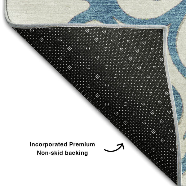 HomeRoots 8' X 10' Floral Medallion Washable Area Rug with UV Protection - Durable, Soft, and Stylish Decor! 669574