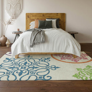 HomeRoots 8' X 10' Floral Medallion Washable Area Rug with UV Protection - Durable, Soft, and Stylish Decor! 669574