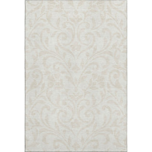 HomeRoots 10' Ivory & Beige Floral Area Rug - Durable, Washable, UV-Protected for High-Traffic Spaces! 669618