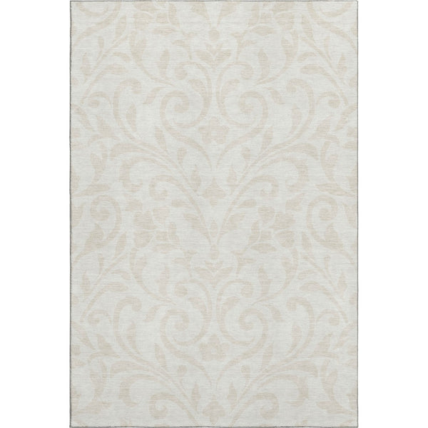 HomeRoots 10' Ivory & Beige Floral Area Rug - Durable, Washable, UV-Protected for High-Traffic Spaces! 669618